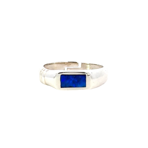 [000563] Inlaid Opal Ring In Sterling Silver