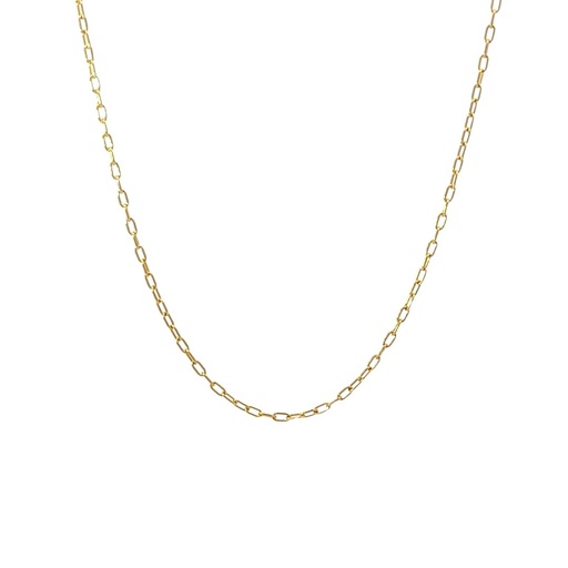 [000595] Gilded Grace: 9K Yellow Gold 55cm Elongated Trace Chain