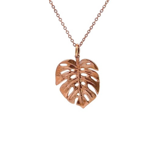 [22083] Monstera Leaf Pendant In 9K Rose Gold