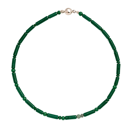 [000631] Adventurine Necklace With Silver Clasp