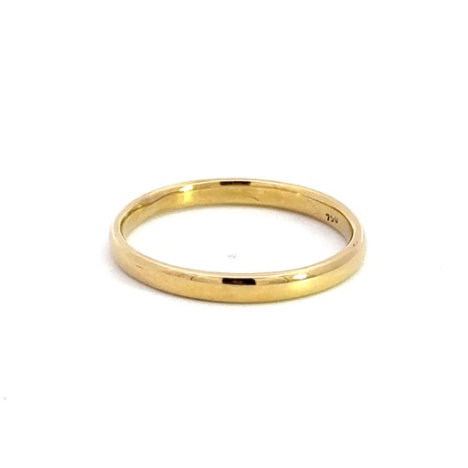 [000645] Rounded Wedding Ring In 18ct Yellow Gold
