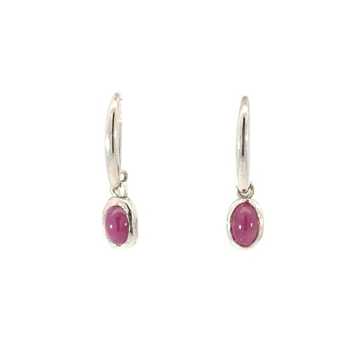 [000653] Ruby Sterling Silver Earrings