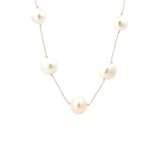 [000687] Freshwater Pearl Silk Necklace