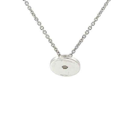 [000755] Elegant Silver Cubic Zirconia Pendant Necklace