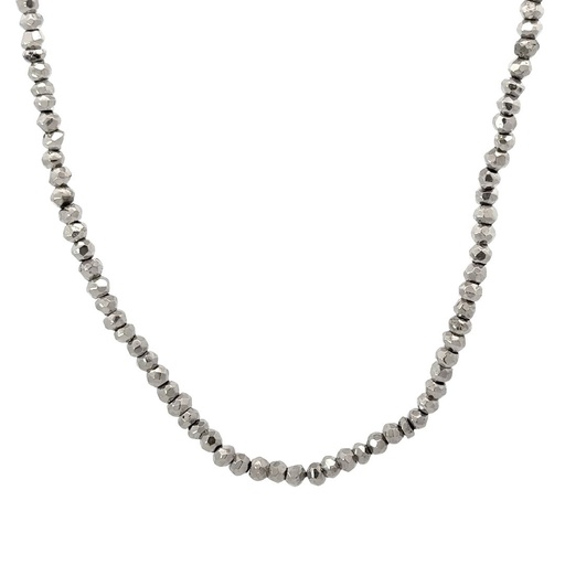[000784] Simply Sparkling: Silver-Plated Pyrite Bead Necklace 40cm Length