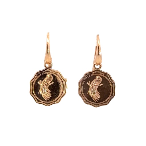 [000847] Avian Earrings, Enchanting 18K Greater Bird Of Paradise