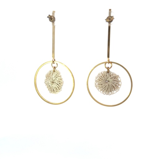 [000854] Natural Fibre Drop Earrings from Bilum & Bilas