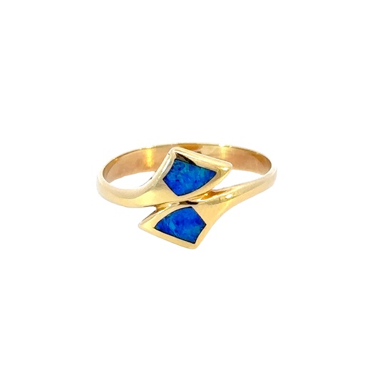 [000883] Inlaid Opal Ring | 18ct Yellow Gold Ring