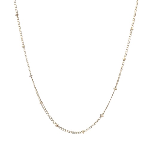 [000887] Fine Sterling Silver Necklace with Beads