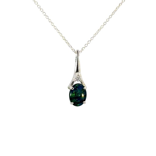 [000898] Triplet Opal Pendant | Exquisite Greens & Blues & CZ