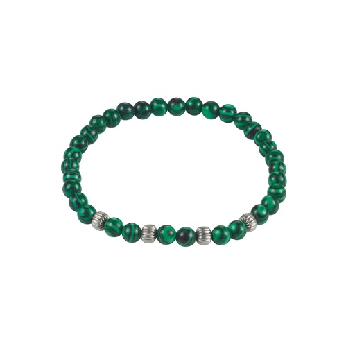 [000912] Men's Green Malachite Beaded Bracelet