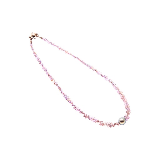 [23976SLEYNTAHP] Lavender Sapphire & Tahitian Pearl Necklace