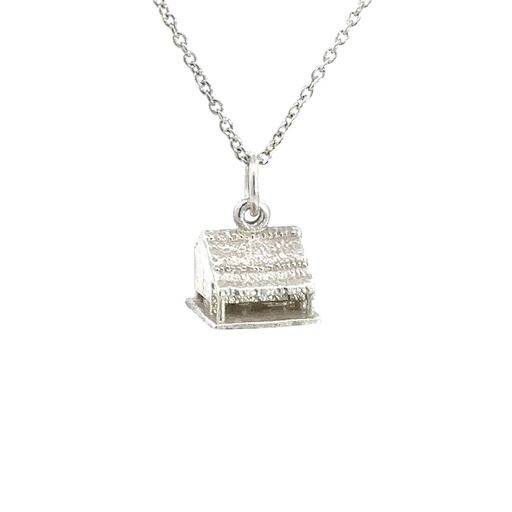 [000952] Coastal Hut Pendant In Sterling Silver