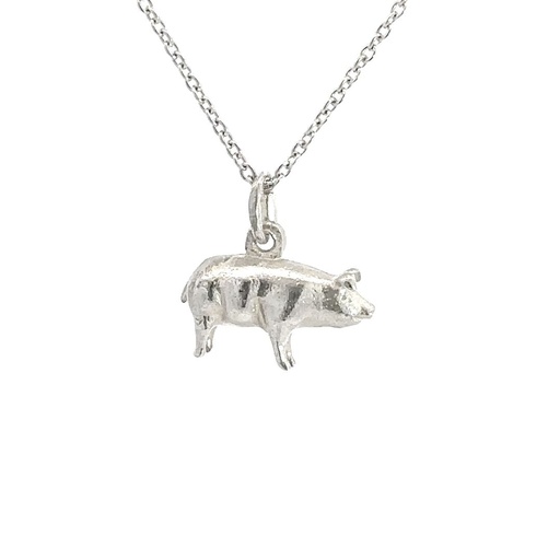 [000954] Piglet Pendant In Sterling Silver