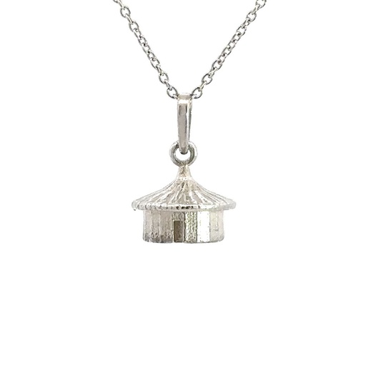 [000955] Goroka Hut Pendant In Sterling Silver
