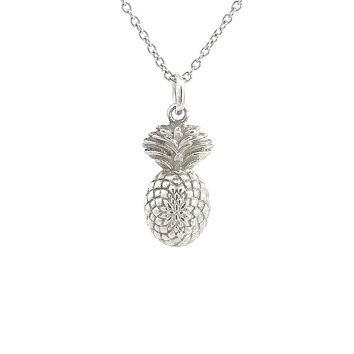 [000958] Elegant Petite Pineapple Pendant In Sterling Silver