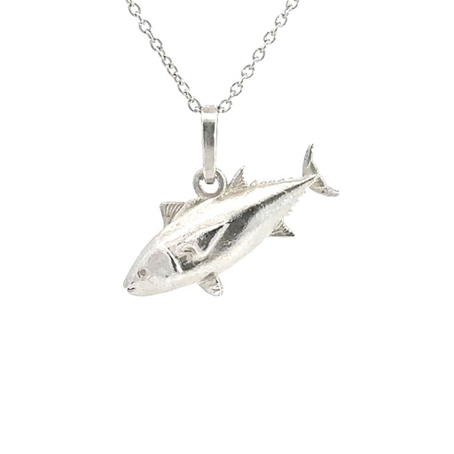 [000961] Elegant Sterling Silver Tuna Pendant