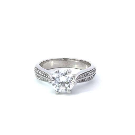 [001003] Cubic Zirconia in Sterling Silver Ring