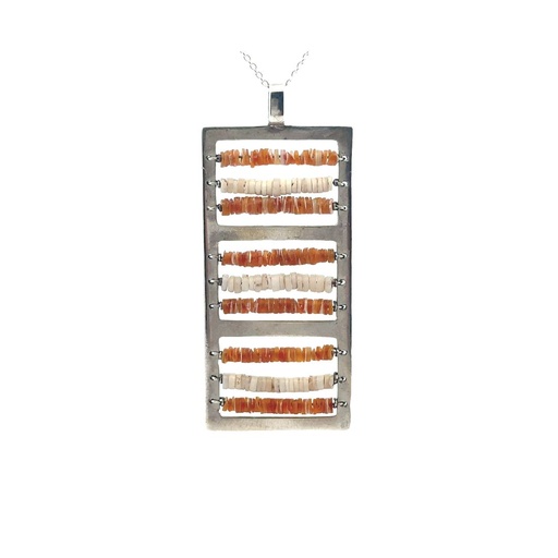 [001024] Kina Shell Silver: Authentic Papua New Guinea Pendant