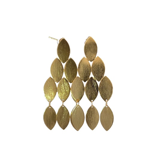 [001068] Gold Plated Brass Chandelier Earrings