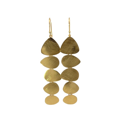 [001070] Gold Plated Brass Chandelier Earrings