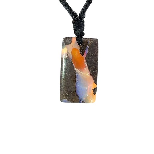 [001085] Australian Boulder Opal on Black Cord