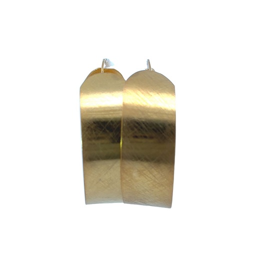 [001089] Brush Finish Gold Plated Hoop Earrings
