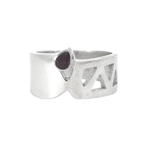 [001099] Ruby  Ring In Silver
