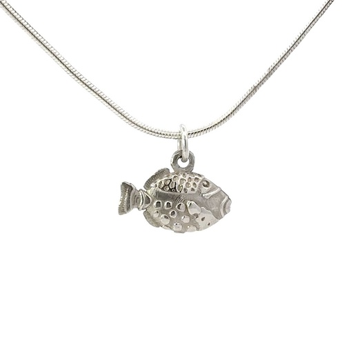 [001115] Sterling Silver Trigger Fish Pendant