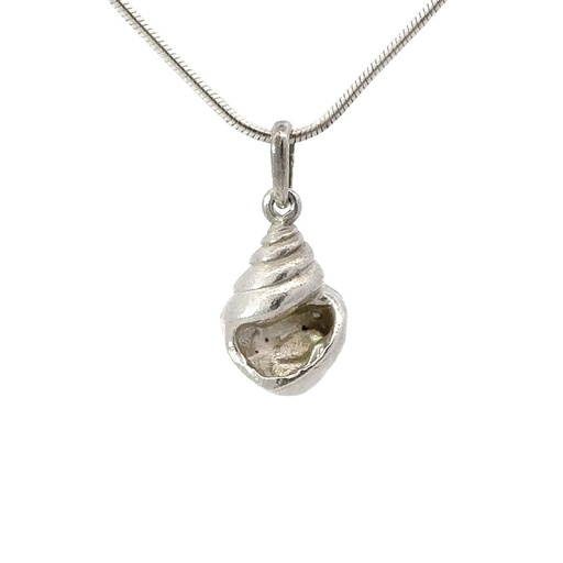 [001122] Sterling Silver Banded Tulip Shell Pendant