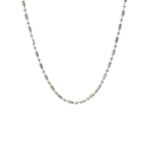 [001135] Sterling Silver Beaded Chain 50cm