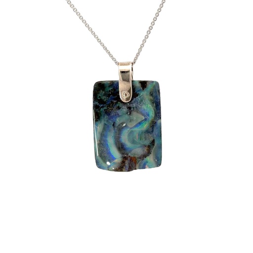 [001180] Australian Boulder Opal Pendant with Silver