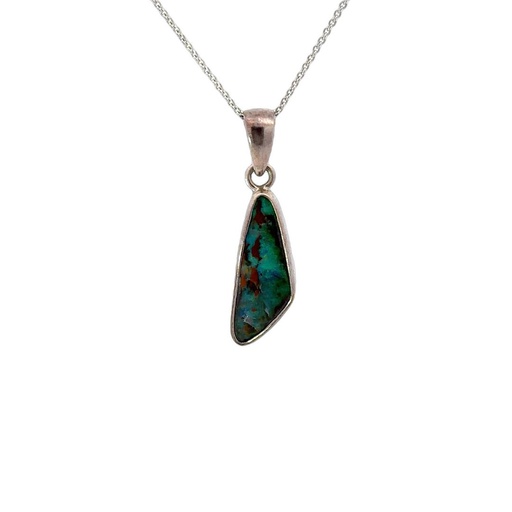 [001183] Sterling Silver Boulder Opal Pendant