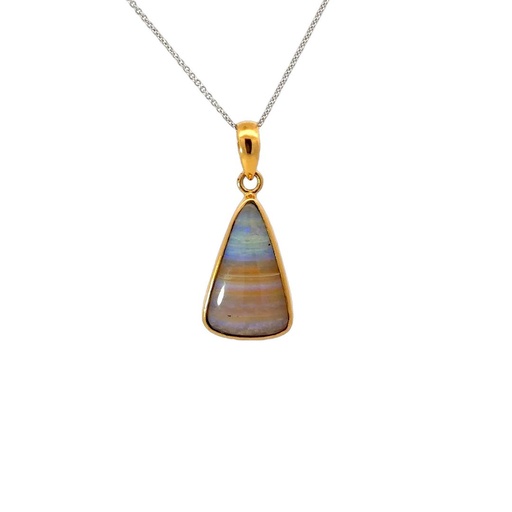 [001190] Australian Boulder Opal Pendant in Gold Plate