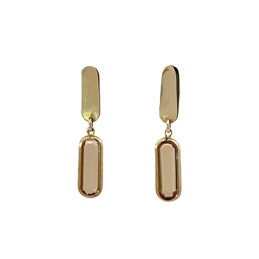 [001247] Smoky Quartz Earrings In Yellow Gold