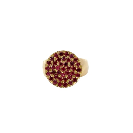 [001531] Gold Ring Featuring Red Spinels