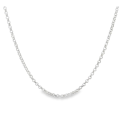[001541] Chain Necklace | 18k White Gold Belcher