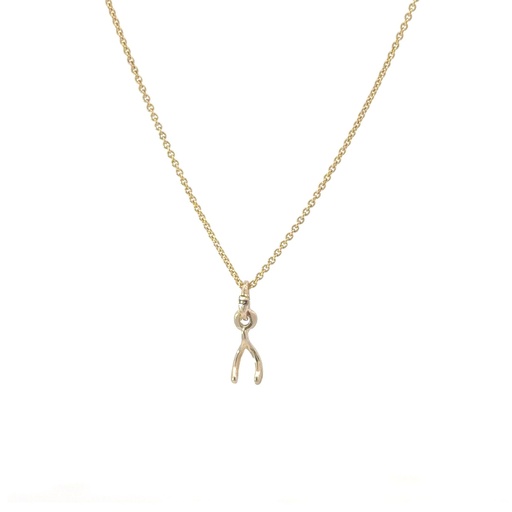 [001557] Wishbone Pendant | 9K Yellow Gold