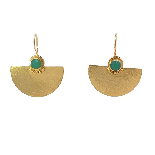 [001574] Earrings | Gold Plated Brass Half Moons