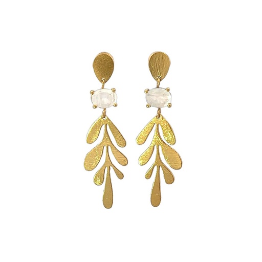 [001581] Earrings | Dangling Leaf Design