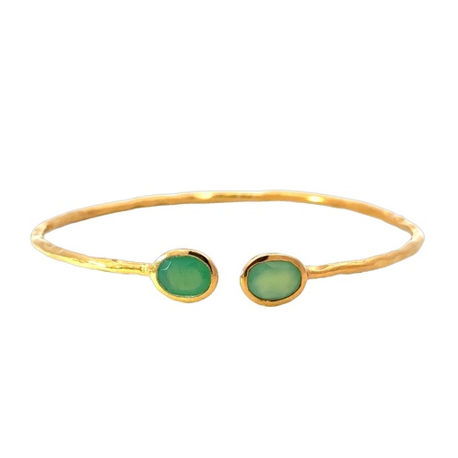 [001586] Dyed Agate Cuff In Yellow Gold Plated Brass