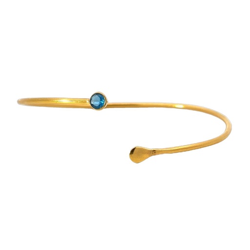 [001603] Cuff |Topaz In Yellow Gold Plated Brass