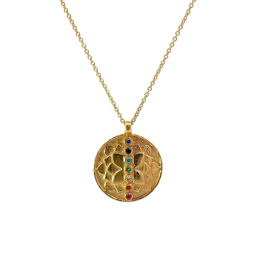 [001611] Necklace | Lotus Flower with Mixed Stones