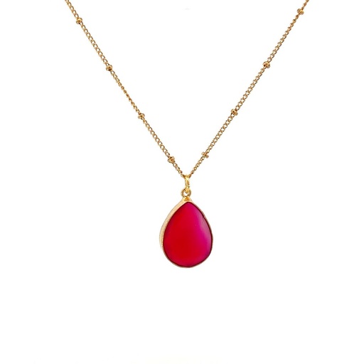 [001622] Necklace | Gold Plated with Dyed Agate
