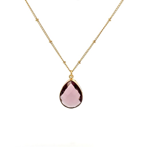 [001623] Necklace | Gold Plated with Amethyst