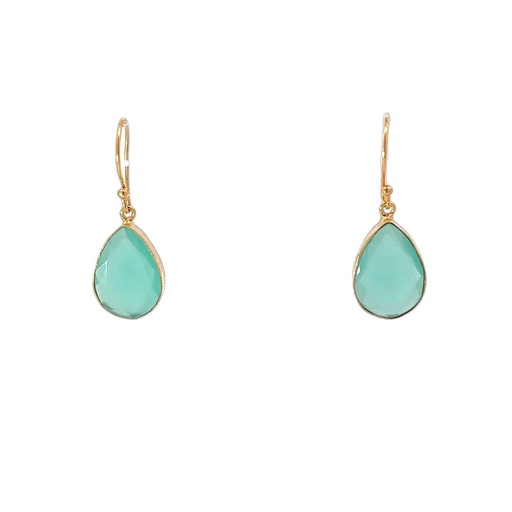 [001636] Dangling Earrings | Gold Plated Brass with Stone