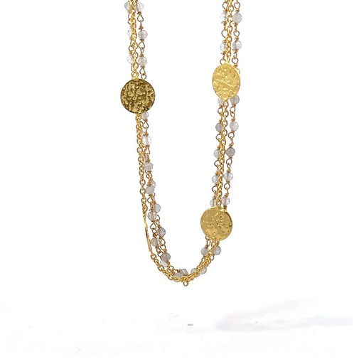 [001655] Bracelet with Mixed Stones | Gold Plated Brass