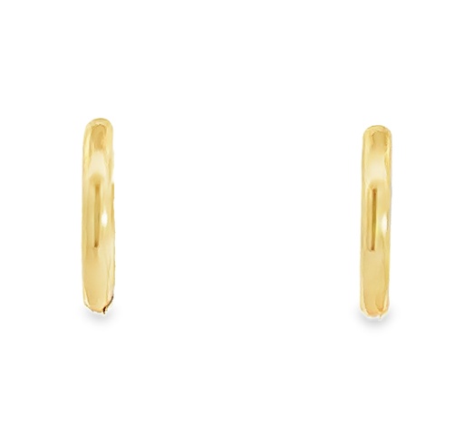 [001666] Huggie Hoop Earrings | 10mm x 1.9mm Round 9K