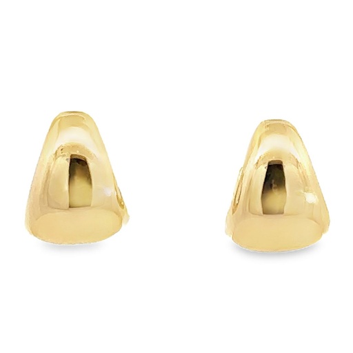 [001671] Huggie Hoop Earrings | 8mm x 9mm Graduating 9K Gold
