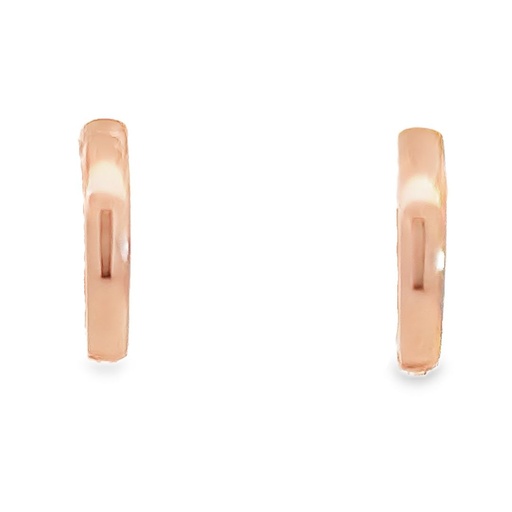 [001674] Huggie Hoop Earrings | Classic 10x2.6mm 9K Rose Gold